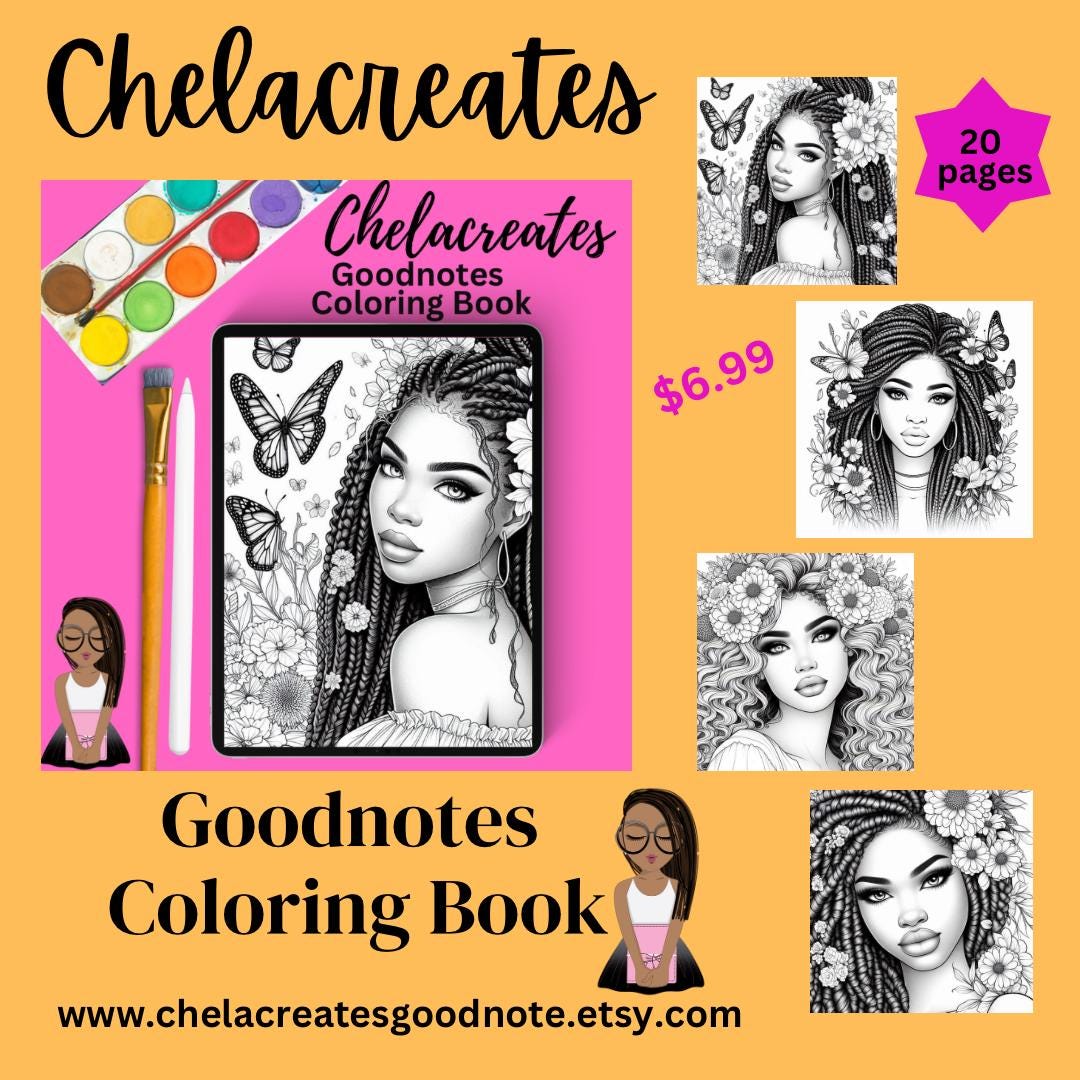 Chelacreates Goodnotes Coloring Book - Etsy