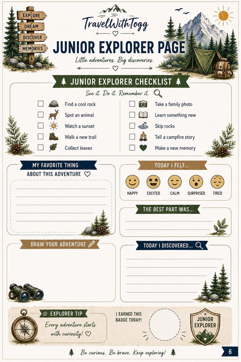 Family Adventure Planner Printable | Road Trip Journal | National Park ...