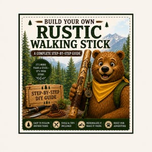 DIY Walking Stick Guide PDF | Build Your Own Rustic Hiking Staff | Wood Carving Tutorial | Bushcraft Craft Project | Digital Download