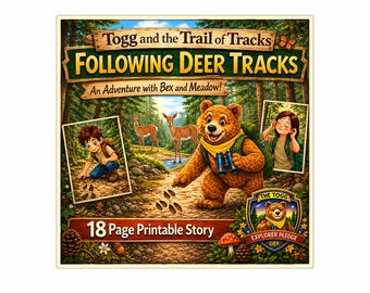 Togg folgende Hirschspuren Geschichte | Kids Nature Adventure zum Ausdrucken (PDF)