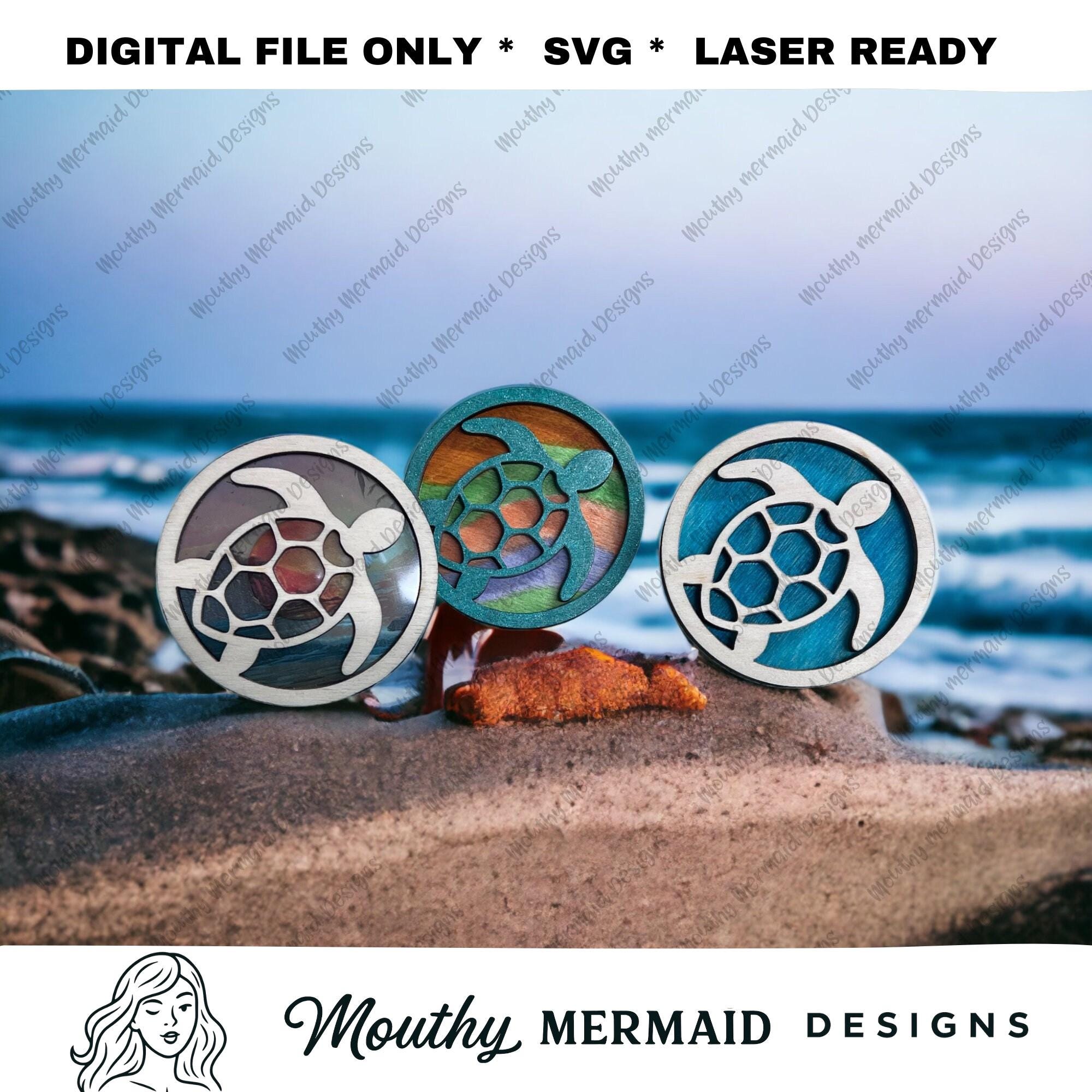 Sea Turtle Car Vent Clip Air Freshener Oil Diffuser SVG. Digital Laser Design File for Freshie ...