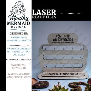 Auto Vent Clip Öl Diffusor Ausstellungsstand SVG. Digitale Laserdatei für Aufsteller. [Digitale Datei]