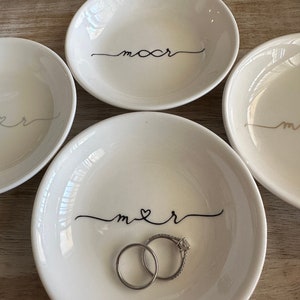 Personalized Trinket Dish, Couples Initial Ring Dish, Infinity Symbol, Initials Trinket Dish, Wedding Ring Dish, Bridal Shower Gift, Custom