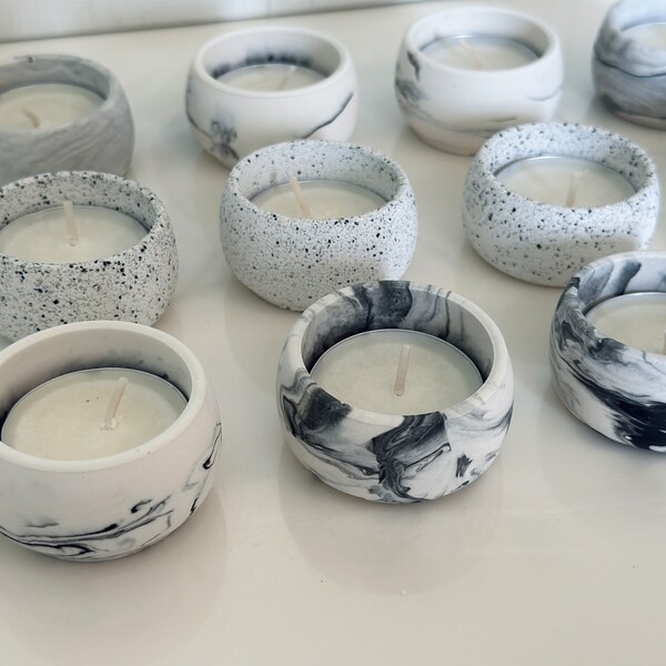 4 Tealight Holders Set, Stone Candle Holder, Granite, Marble Tealight Holder, Home Decor, Minimalist, Boho, Meditation, Yoga, Gifts for Her