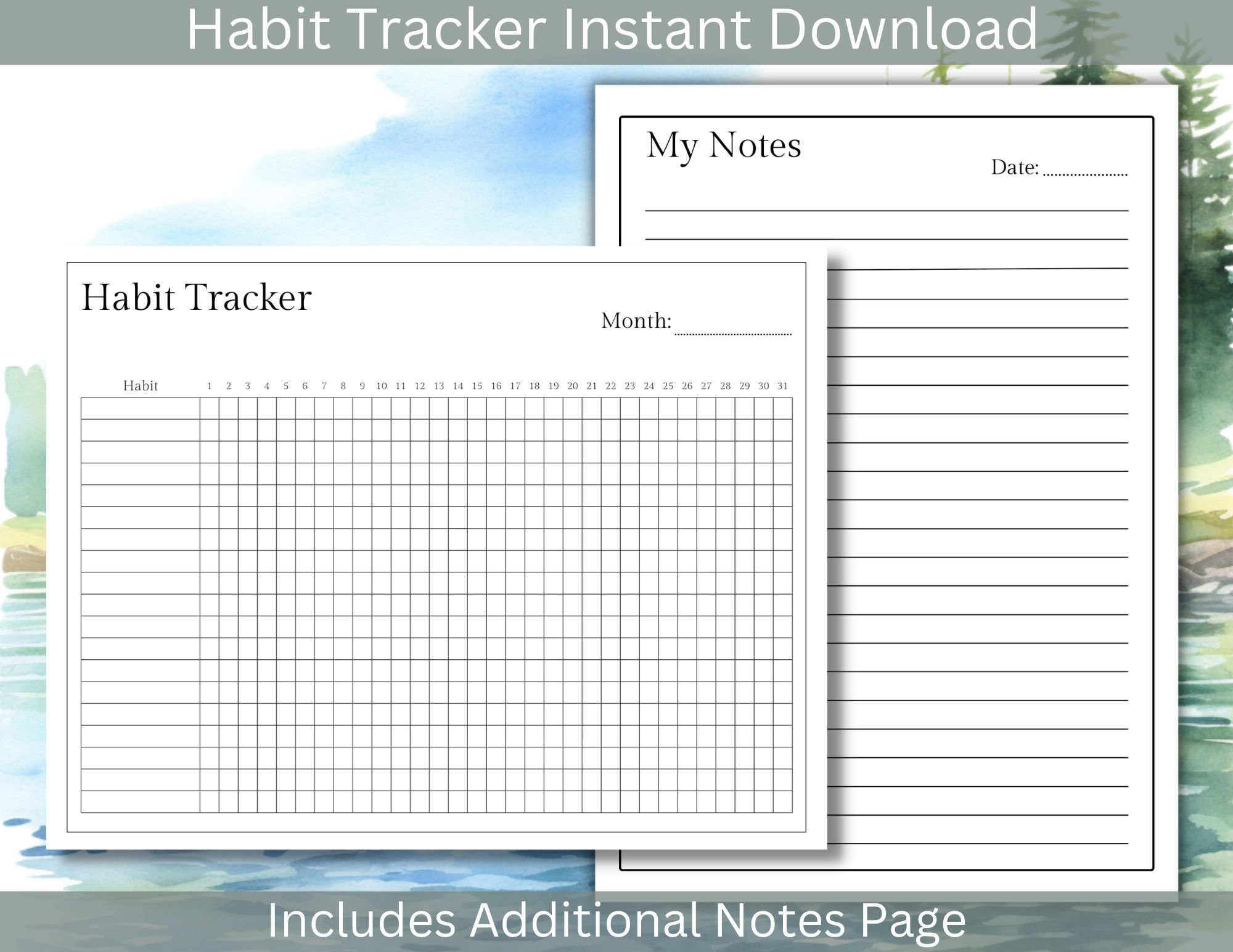 Printable Habit Tracker PDF A4 &amp; A5 - Etsy