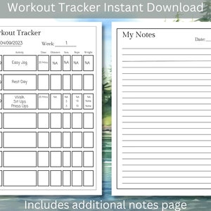 Printable Workout Tracker PDF Download A4 & A5