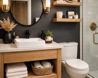 Houten zwevende planken - woonkamer - keuken - werkkamer - badkamerplank - decoratieve plank