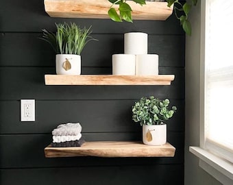 Houten zwevende planken - woonkamer - keuken - werkkamer - badkamerplank - decoratieve plank