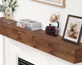 Open haard mantel in elke maat - - Schoorstenen - schoorsteenmantel - dikke zwevende plank - schoorsteenmantel natuurlijk hout