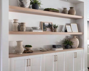 Houten zwevende planken - woonkamer - keuken - werkkamer - badkamerplank - decoratieve plank