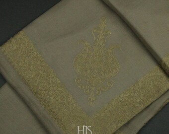 Rare Brown Authentic Yemeni Shemagh Embroidered Scarf Amazing Keffiyeh Imamah Turban Arabic Outfit Islamic Attire Gift Ghutra Headwear