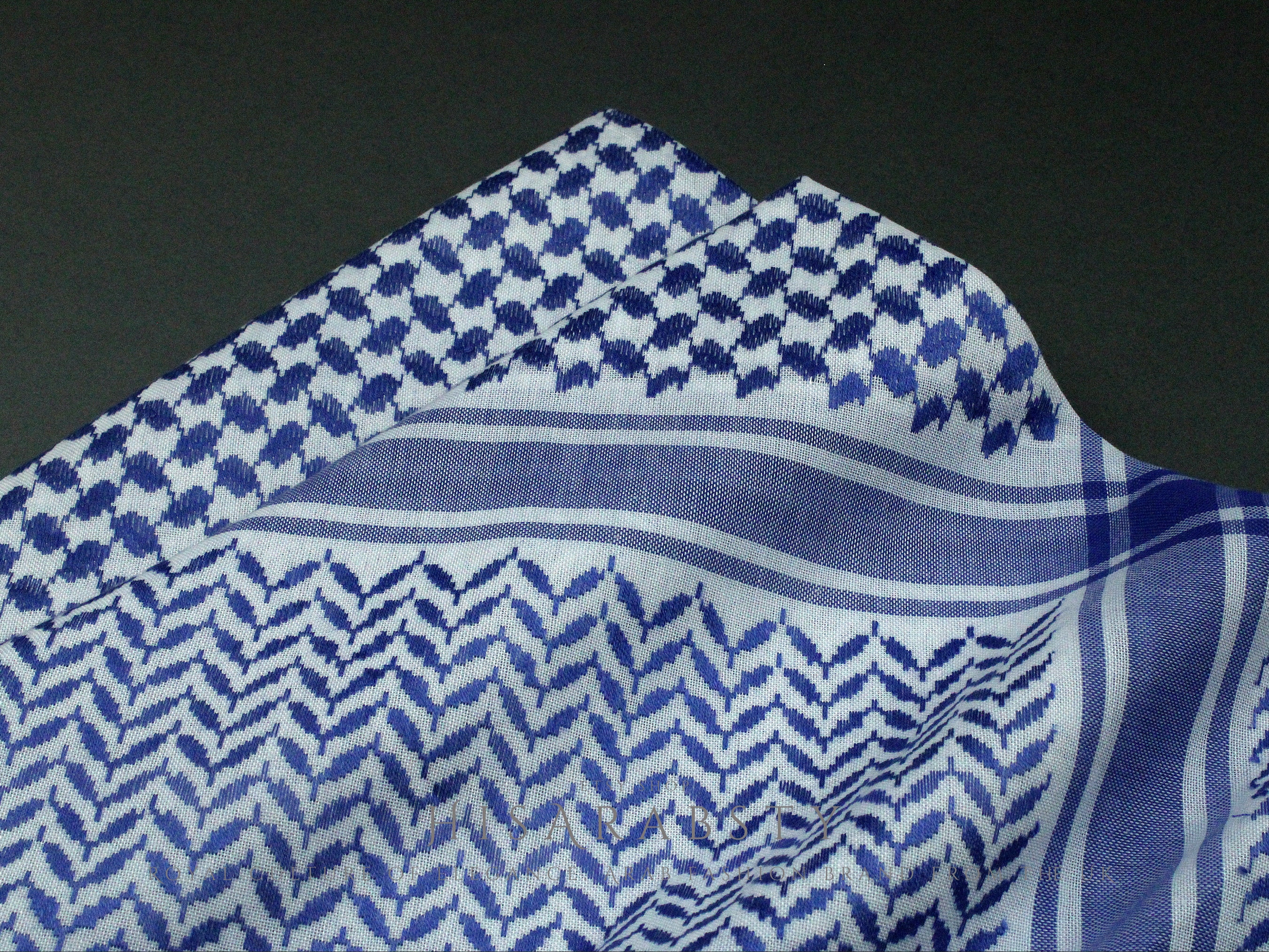 Rare Premium Shemagh Blue and White Keffiyeh Original Arabian Scarf ...
