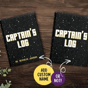 Personalized Captain&#39;s Log Journal: Galaxy Hardcover Notebook