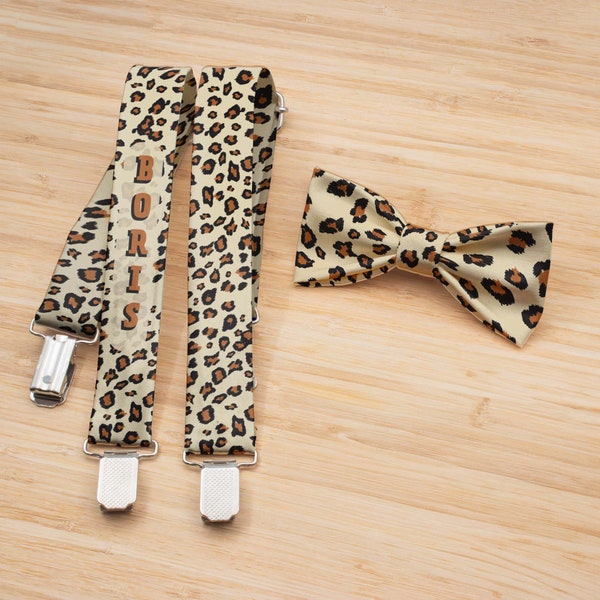 leopard bow tie and suspenders