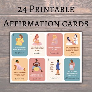 24 cartes d'affirmation de la grossesse fondées sur la foi