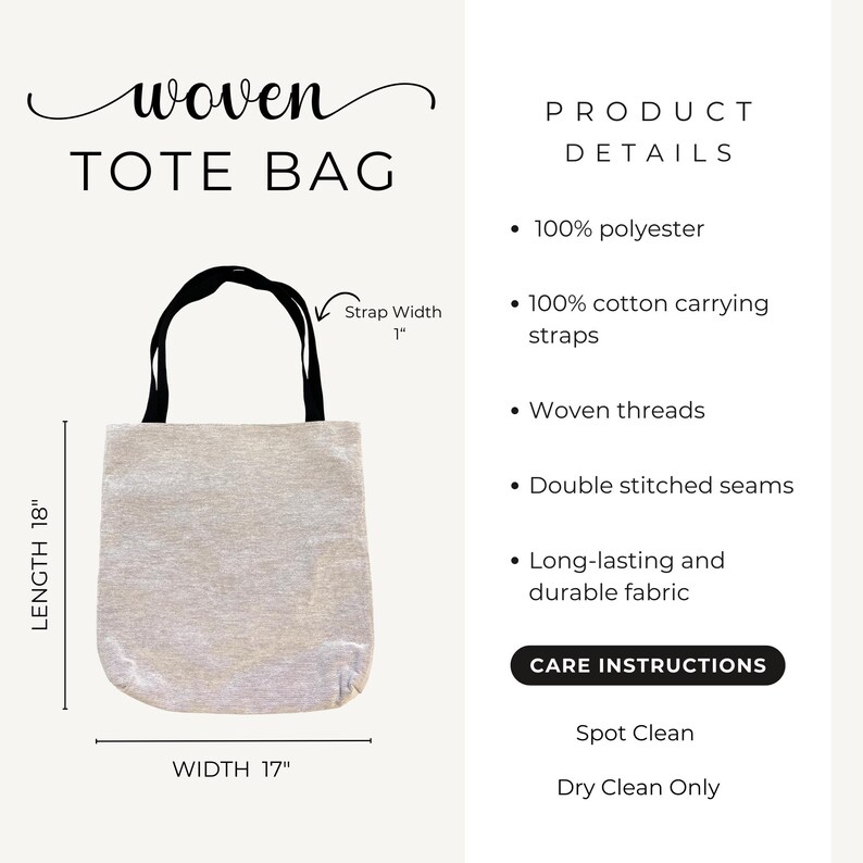 Pu&ograve; includere: Una borsa tote intrecciata con cinghie nere. La borsa &egrave; lunga 45,7 cm e larga 43,2 cm, con una larghezza della cinghia di 2,5 cm. Realizzata in 100% poliestere con cinghie in cotone. Cura: pulire le macchie, lavare solo a secco.
