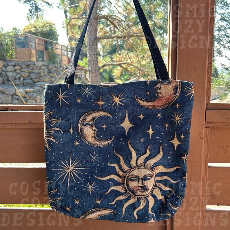 Borsa Whimsigoth anni '90, borsa tote intrecciata celeste, abbigliamento Whimsigothic, borsa tote grunge, borsa gotica, borsa da strega, abbigliamento gotico, articoli di tendenza immagine 2