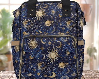 Celestial Diaper Bag Backpack Whimsigoth Overnight Bag Spooky Mama Goth Baby Shower Expecting Mom Gift Toddler Backpack Kids Mothers Day