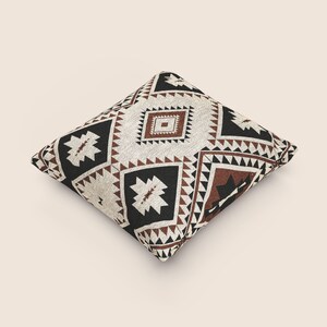 Old Western Woven Pillow Cowboy Western Inspired Style Bedding Cowgirl Aztec Throw Pillow Western Native Home Decor Western Gothic Bedding image 4