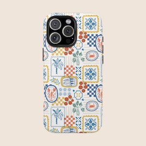 Sardine Phone Case Fisherman Aesthetic Italian Summer IPhone 16 Pro Case Protective Mediterranean Phone Cases Coastal Preppy La Dolce Vita