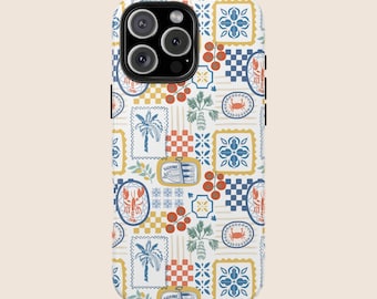 Sardine Phone Case Fisherman Aesthetic Italian Summer IPhone 16 Pro Case Protective Mediterranean Phone Cases Coastal Preppy La Dolce Vita