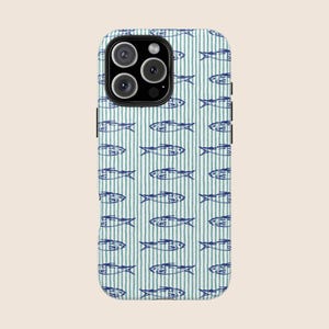 Sardine Phone Case Fisherman Aesthetic Coquette IPhone 16 Case Protective Sardine Tinned Fish Phone Cases Coastal Preppy Dolce Vita Summer