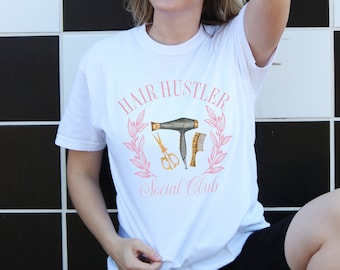 Coquette Hairstylist Shirt Hair Stylist Gift Hairdresser Gift for Hair Hustler Hair Dresser Gift Tshirt Cosmetology Shirt Hair Stylist Apron