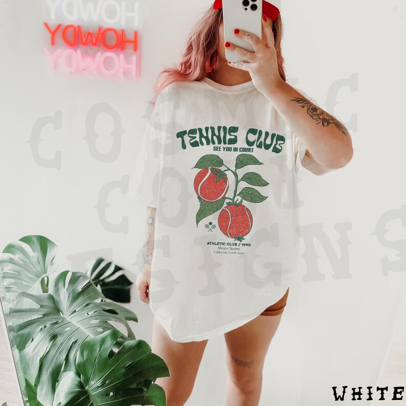 Tennis Shirt 90s Sports T Shirt Retro Tennis Couple Gift Retro Graphic Tee Tomato Girl Shirts Top Trending Old Money Aesthetic Preppy Stuff image 4