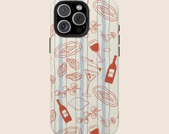 Sardine Phone Case Fisherman Aesthetic Coquette IPhone 16 Case Protective Sardine Tinned Fish Phone Cases Coastal Preppy Dolce Vita Summer