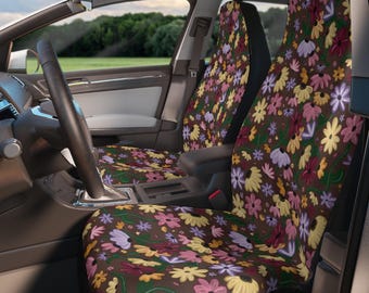 Surprise Song Piano Floral Boho Car Seat Covers For Vehicle Interior Decor Cute Teenage Girl Gift Top Trending Car Accessory Decoration