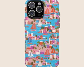 Sardine Phone Case Fisherman Aesthetic Italian Summer IPhone 16 Pro Case Protective Mediterranean Phone Cases Coastal Preppy La Dolce Vita