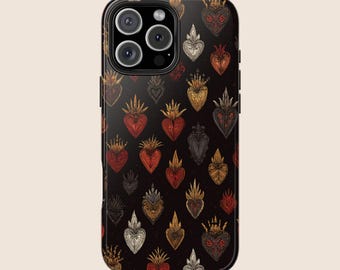 Sacred Heart Phone Case Whimsigoth IPhone 16 15 14 Cottage Witch Aesthetic Samsung S24 S23 S22 Ultra Trending Alt Goth Castlecore Tattoo art