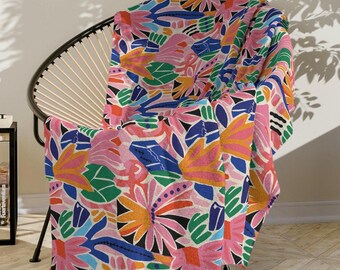 Matisse Blanket Boho Room Decor Travel Blanket Couch Throw Matisse Dopamine Decor Gift for Roommate Coastal Granddaughter Beach Blanket