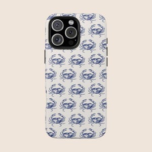 Crab Phone Case Fisherman Aesthetic Coquette IPhone 16 Case Protective Sardine Tinned Fish Cell Phone Case Preppy Dolce Vita Summer Seashell
