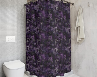 Duschvorhang Whimsigoth 90er Jahre Celestial Sonne Mond Badezimmer Dekor Himmlische Sterne Cottagecore Fee Grunge Goblincore Decor Fairycore Badezimmer