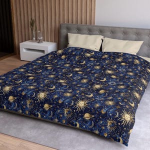 Whimsigoth Duvet Cover Celestial Queen King Twin Twin XL Dark Boho Duvet Cover Goth Bedding Cute Aesthetic College Apartment Dopamine Decor