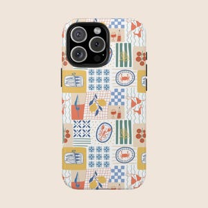 Sardine Phone Case Fisherman Aesthetic Italian Summer IPhone 16 Pro Case Protective Mediterranean Phone Cases Coastal Preppy La Dolce Vita