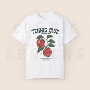Tennis Shirt 90s Sports T Shirt Retro Tennis Couple Gift Retro Graphic Tee Tomato Girl Shirts Top Trending Old Money Aesthetic Preppy Stuff image 5