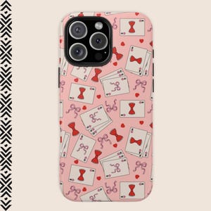 Coquette-telefoonhoesje IPhone 16 15 14 13 12 Max Pro Valentijnsdag Tough Case Samsung S24 S23 S22 S21 Galaxy Ultra Plus Toptrends Preppy Bow