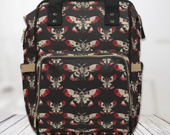 Gothic Diaper Bag Deaths Moth Backpack Goth Diaper Bag Spooky Mama Goth Baby Shower Gift Aesthetic Backpack Emo Mom Moth Tote Bag Mother Day