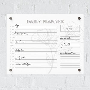 Akrylowy kalendarz ścienny Fizyczny codzienny planer dla ADHD, suchościeralna lista rzeczy do zrobienia i menu, niezbędny w akademiku, szkoła wyższa, minimalistyczny design