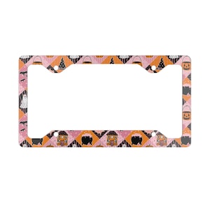 Halloween License Plate Frame Metal Goth Car Accessories Gothic Vehicle Decor Vanity Plate 16th Birthday Gift Front License Plate Holder Y2k