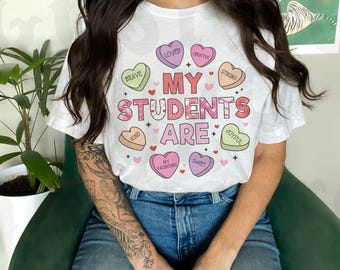 Teacher Valentines Shirt Valentines Day Teacher Tshirt Math Teacher Science 2nd Grade 4th 1st Grade Third 3rd Grade Vday Conversation Heart