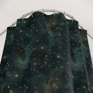 Whimsigoth Shower Curtain Green Celestial Star Bathroom Decor Celestial Star Cottagecore Fairy Grunge Goblincore Decor Fairycore Bath Room