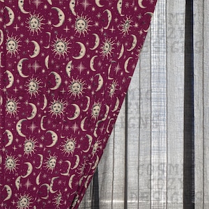 Whimsigoth Blackout Curtains Bohemian Window Curtains Blue Retro 90s Celestial Gothic Curtains Moody Whimsigoth Decor Goth Black Out Curtain