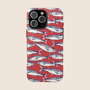 Sardine Phone Case Fisherman Aesthetic La Dolce Vita IPhone 16 Pro Protective Sardine Tinned Fish Phone Cases Coastal Preppy Italian Summer