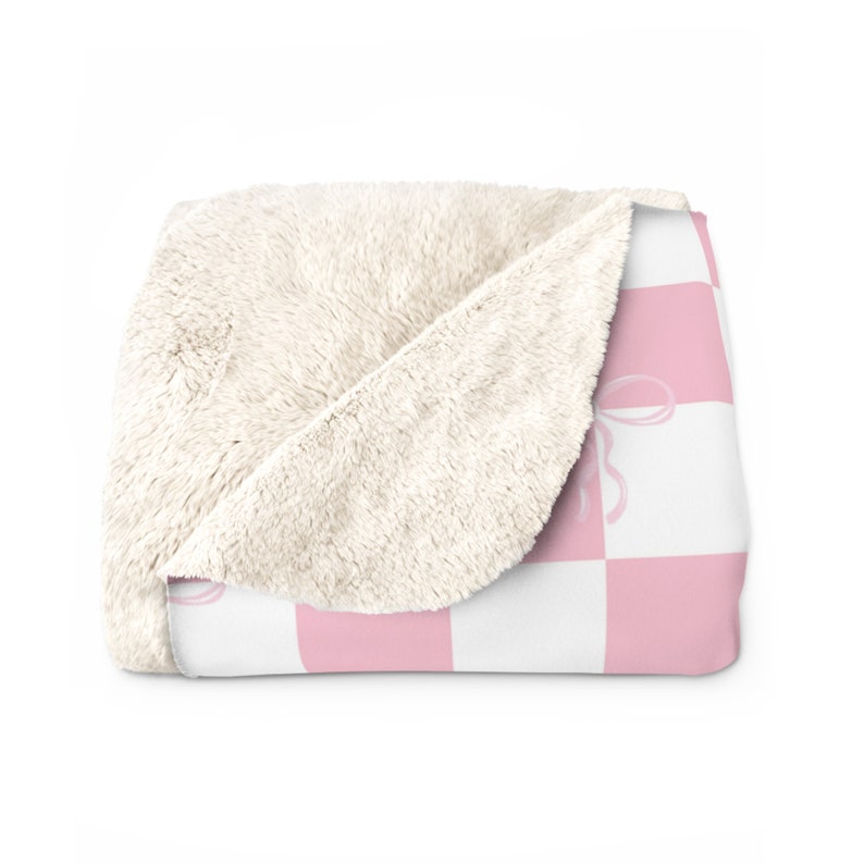 Retro Coquette Valentine Sherpa Fleece Blanket, Aesthetic Vday Pink