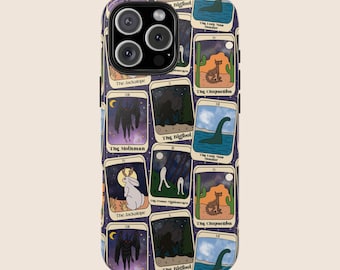 Funda para teléfono con diseño de críptido, estilo gótico, compatible con iPhone 17, 16 y 15. Diseño espeluznante, adorable y estético para Samsung S24 y S23. Funda ultramoderna con diseño de calavera, estilo bruja, gótico y grunge.