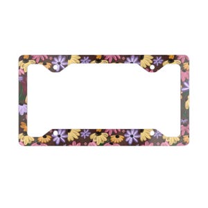 Surprise Song Piano Floral License Plate Frame Cute License Plate Frame Aesthetic Car Decor Acoustic Set Top Trending Teenage Girl Gifts