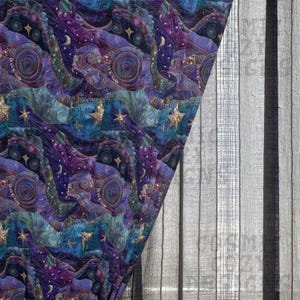 Whimsigoth Blackout Curtains Bohemian Window Curtains Blue Retro 90s Celestial Gothic Curtains Moody Whimsigoth Decor Goth Black Out Curtain